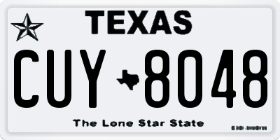 TX license plate CUY8048