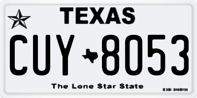 TX license plate CUY8053