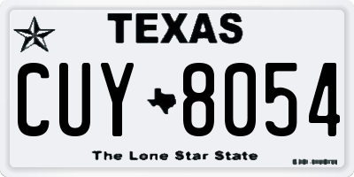 TX license plate CUY8054