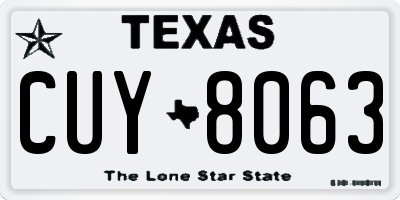 TX license plate CUY8063