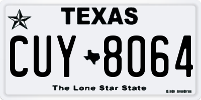TX license plate CUY8064