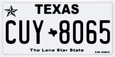 TX license plate CUY8065