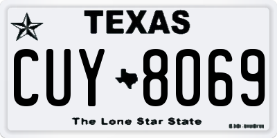 TX license plate CUY8069