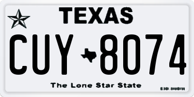 TX license plate CUY8074