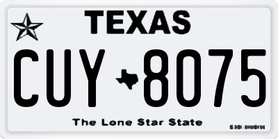 TX license plate CUY8075