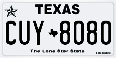 TX license plate CUY8080
