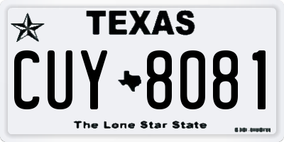 TX license plate CUY8081
