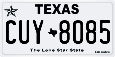 TX license plate CUY8085