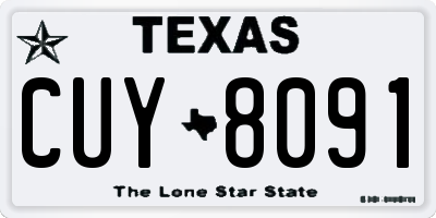 TX license plate CUY8091