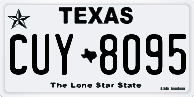 TX license plate CUY8095