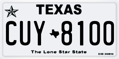 TX license plate CUY8100