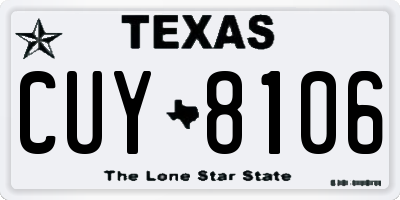 TX license plate CUY8106