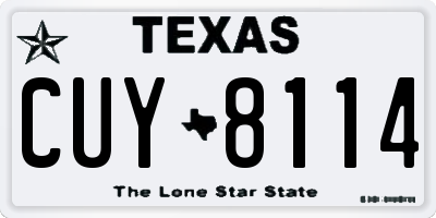 TX license plate CUY8114