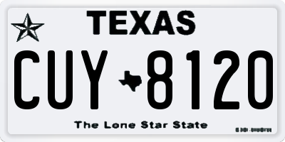 TX license plate CUY8120