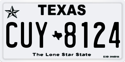 TX license plate CUY8124