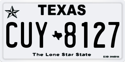 TX license plate CUY8127