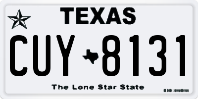 TX license plate CUY8131