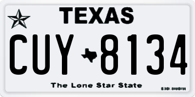 TX license plate CUY8134