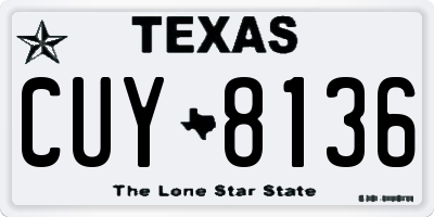 TX license plate CUY8136