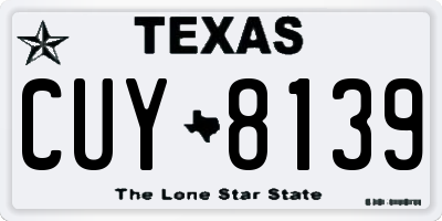 TX license plate CUY8139