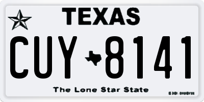 TX license plate CUY8141
