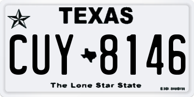 TX license plate CUY8146