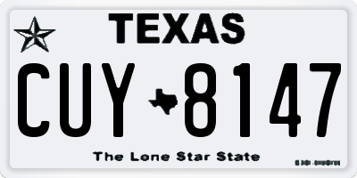 TX license plate CUY8147