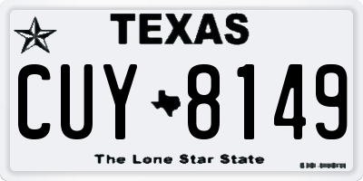 TX license plate CUY8149