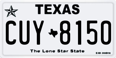 TX license plate CUY8150