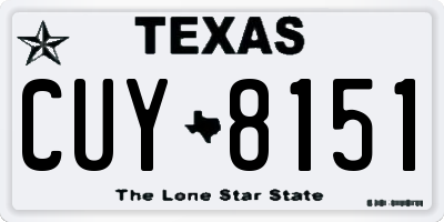 TX license plate CUY8151