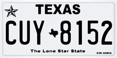 TX license plate CUY8152