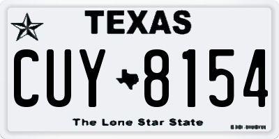 TX license plate CUY8154