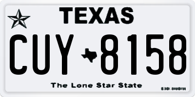 TX license plate CUY8158