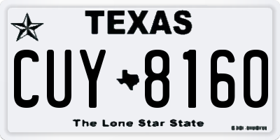 TX license plate CUY8160