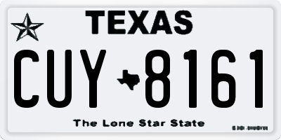 TX license plate CUY8161