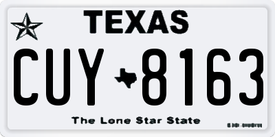 TX license plate CUY8163