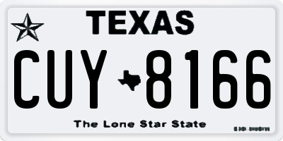 TX license plate CUY8166