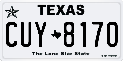TX license plate CUY8170