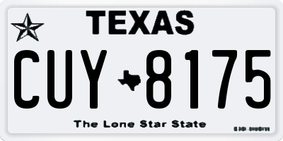 TX license plate CUY8175