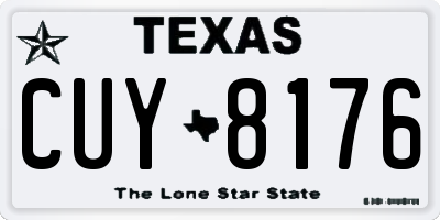 TX license plate CUY8176