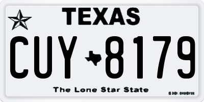 TX license plate CUY8179