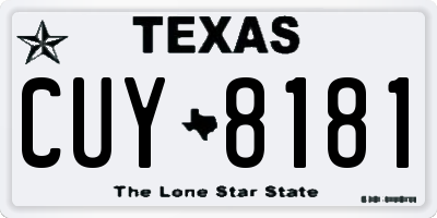 TX license plate CUY8181