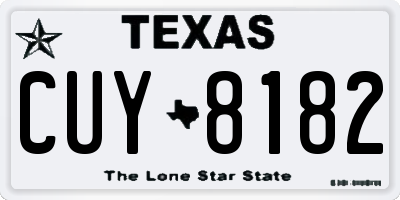 TX license plate CUY8182