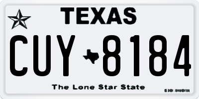 TX license plate CUY8184