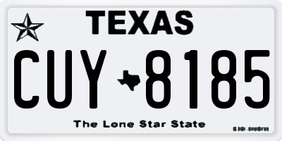 TX license plate CUY8185