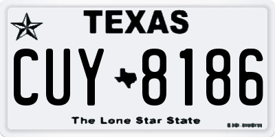 TX license plate CUY8186