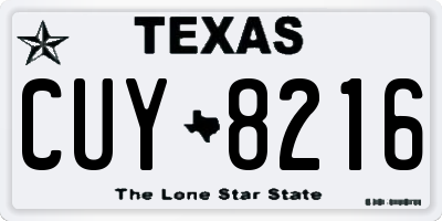 TX license plate CUY8216