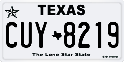 TX license plate CUY8219