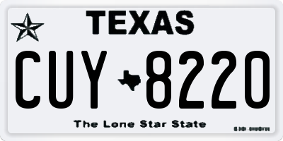 TX license plate CUY8220