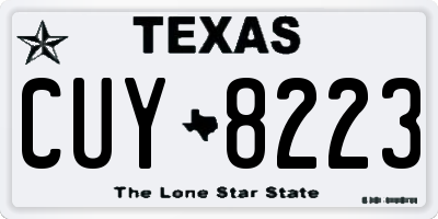 TX license plate CUY8223